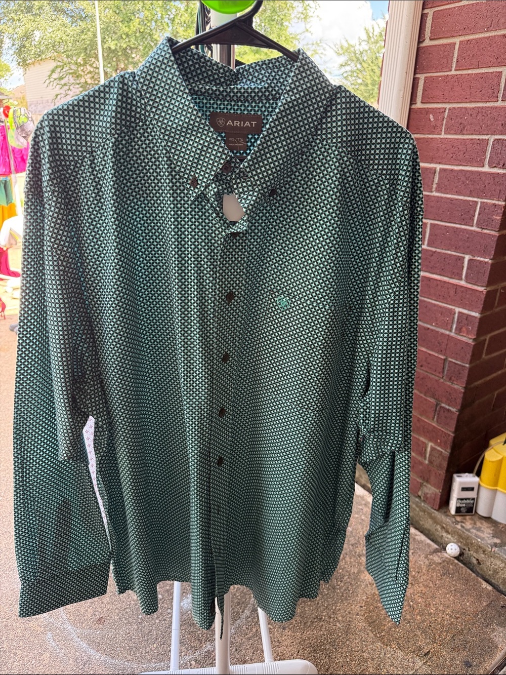 Ariat Men's Teal Geometric Button-Up Shirt